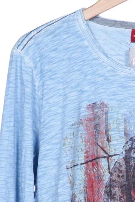 s.Oliver Herren Langarmshirt Hellblau Gr. L 4
