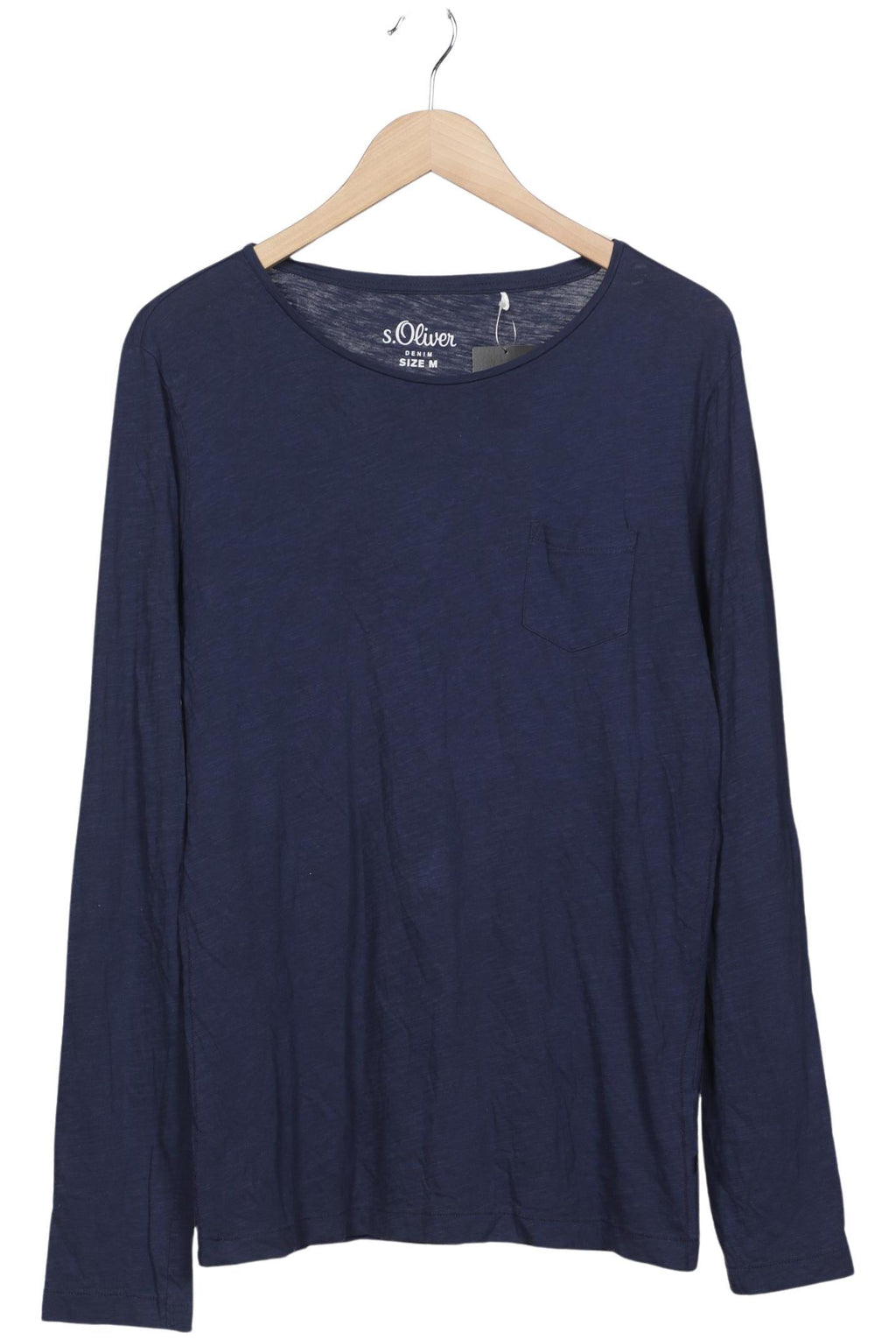 s.Oliver Men Long Sleeve Shirt Navy Size M 5