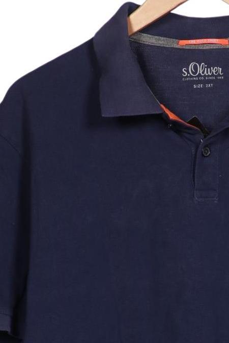 s.Oliver Polo Shirt Men Navy Blue XXL Cotton 9