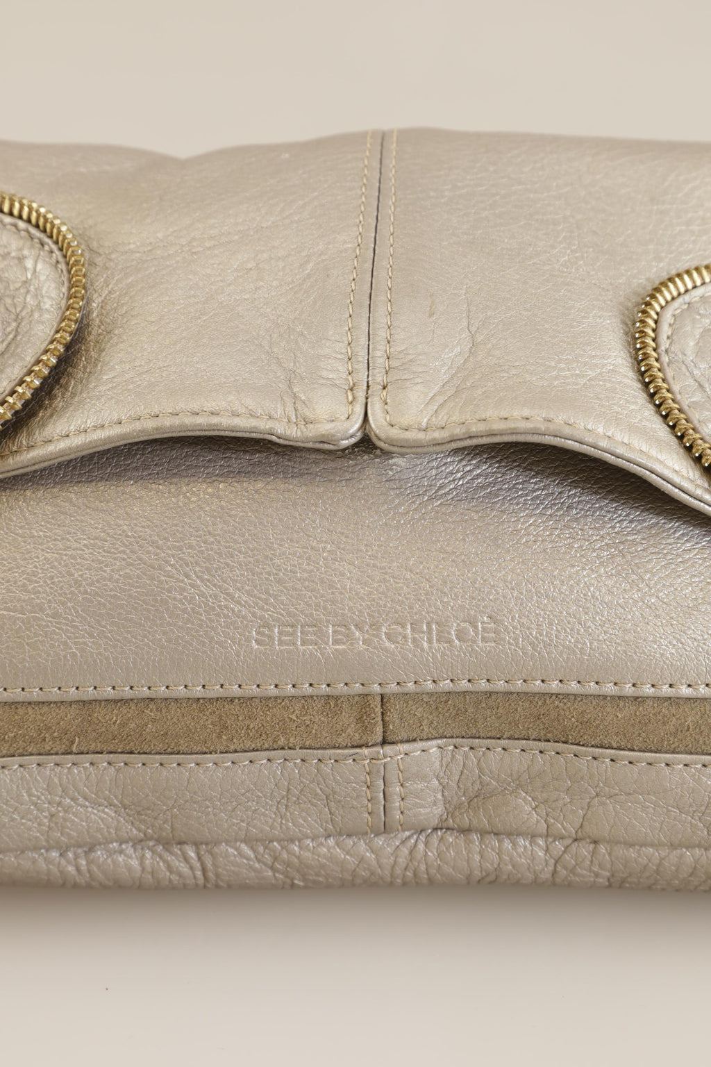 See by Chloe Große Leder Handtasche Grau 8