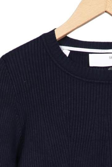 Selected Women's Sweater Navy Blue Size M 6