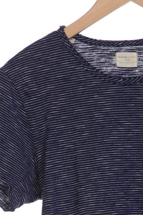 Selected Men T-Shirt Navy Blue Size S Cotton 9