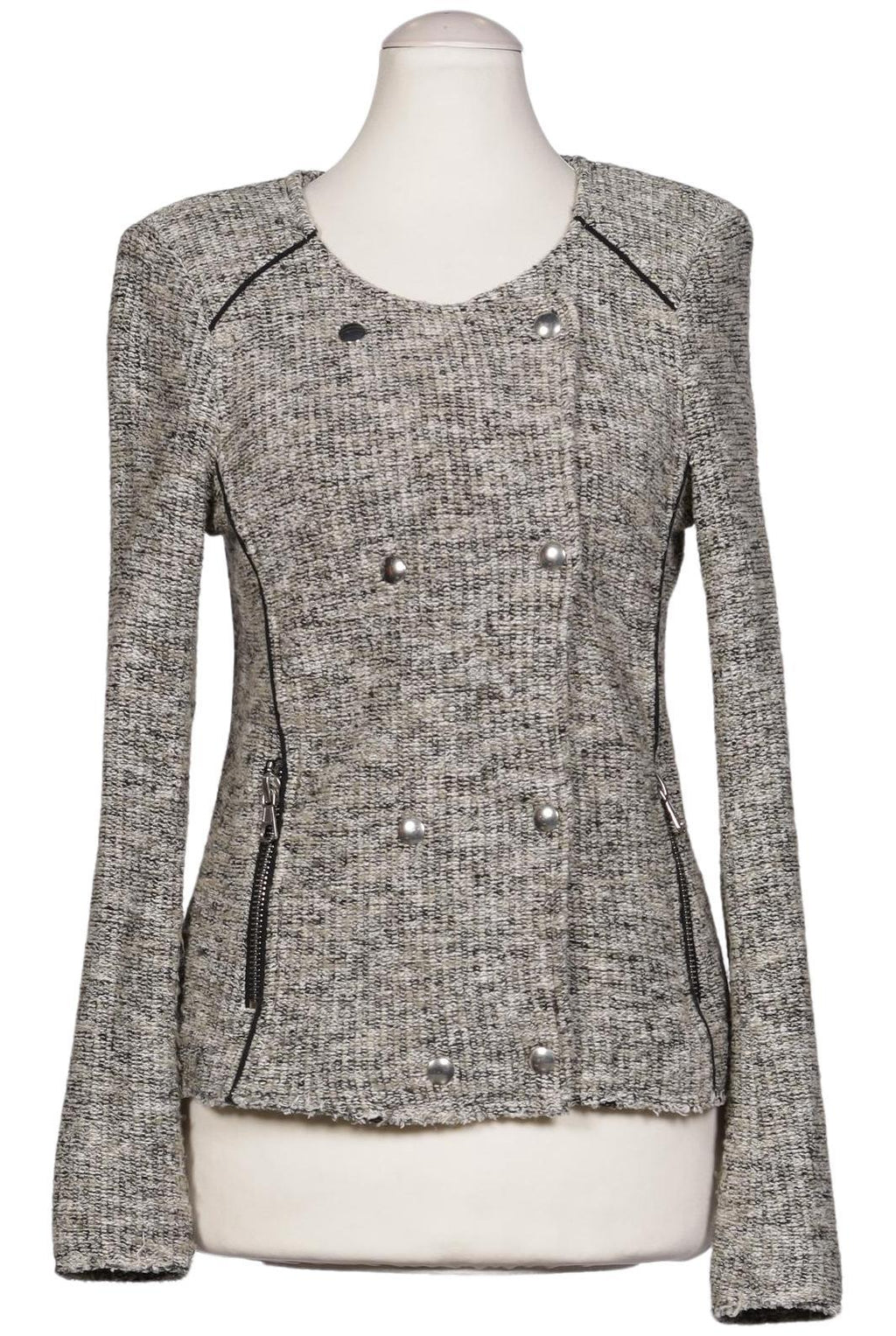 Women Blazer Set Gray EU 34 Cotton Synthetic 2