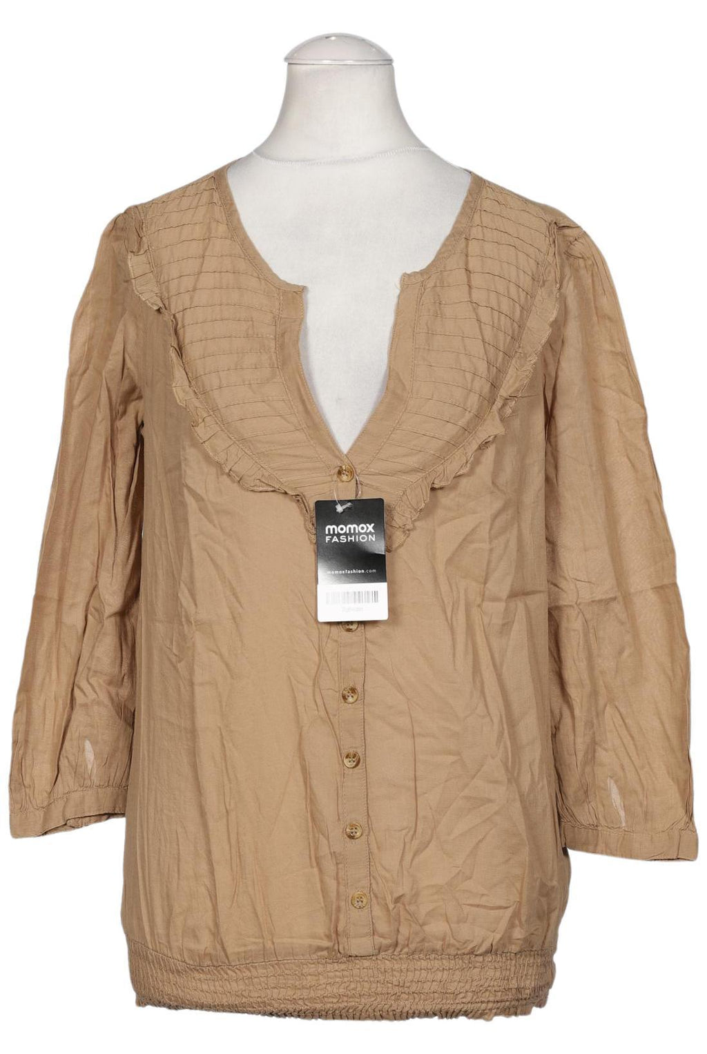Stradivarius Damen Bluse Beige S Baumwolle 7