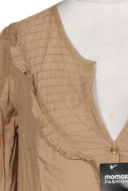 Stradivarius Damen Bluse Beige S Baumwolle 9