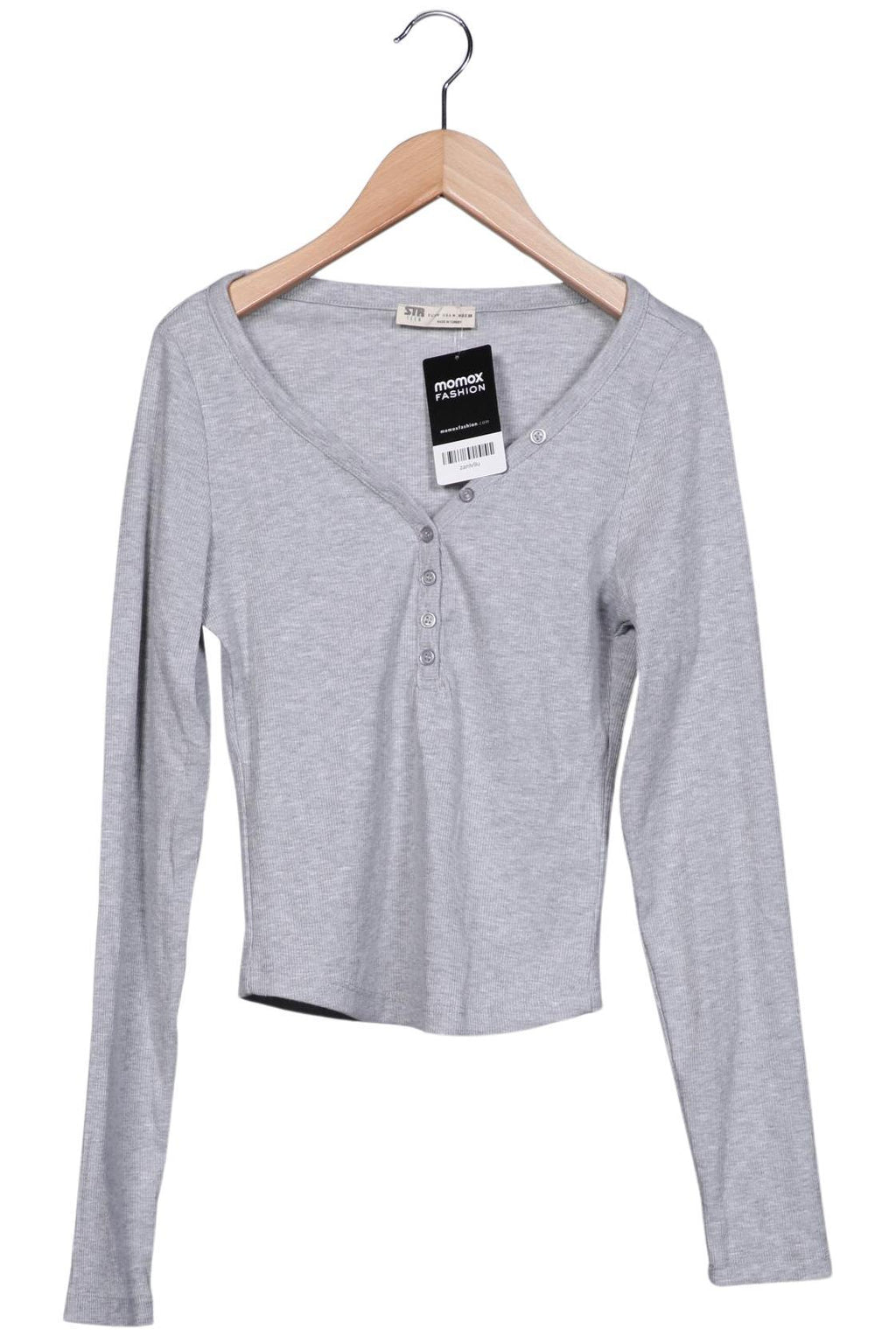 Stradivarius Women Long Sleeve Shirt Gray M 2