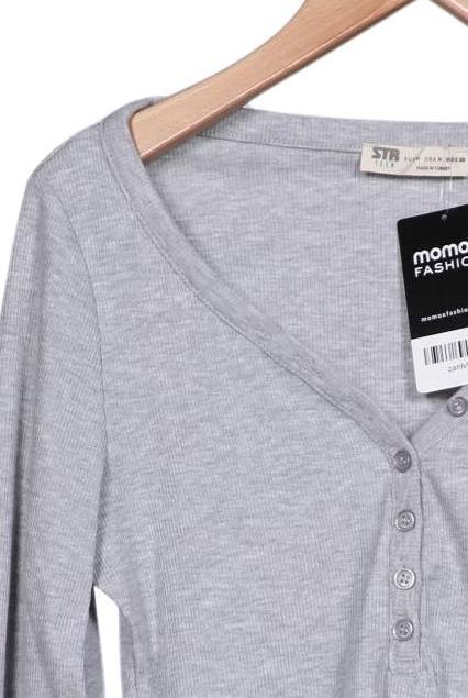 Stradivarius Women Long Sleeve Shirt Gray M 3