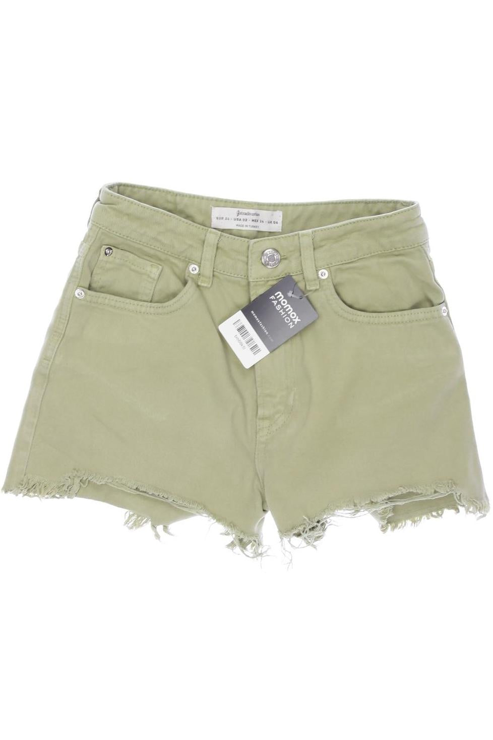 Stradivarius Damen Shorts Light Green EU 34 Cotton 4
