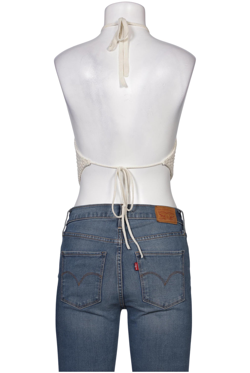 Stradivarius Top Cream White S 8