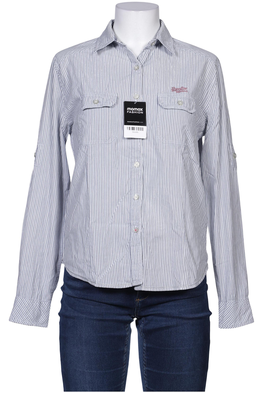Superdry Damen Bluse Grau S Baumwolle 8