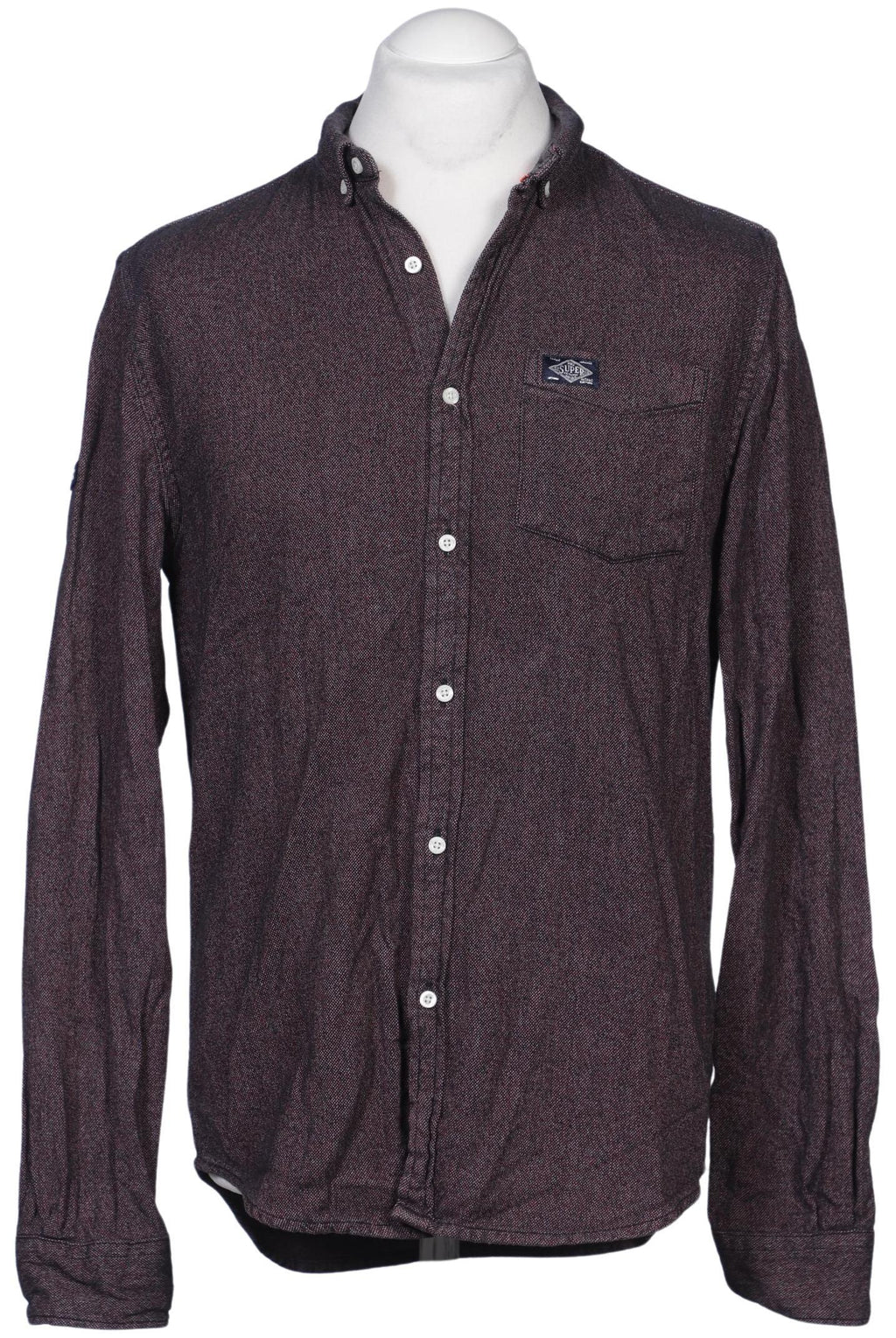 Superdry Men Shirt Bordeaux L Cotton 4