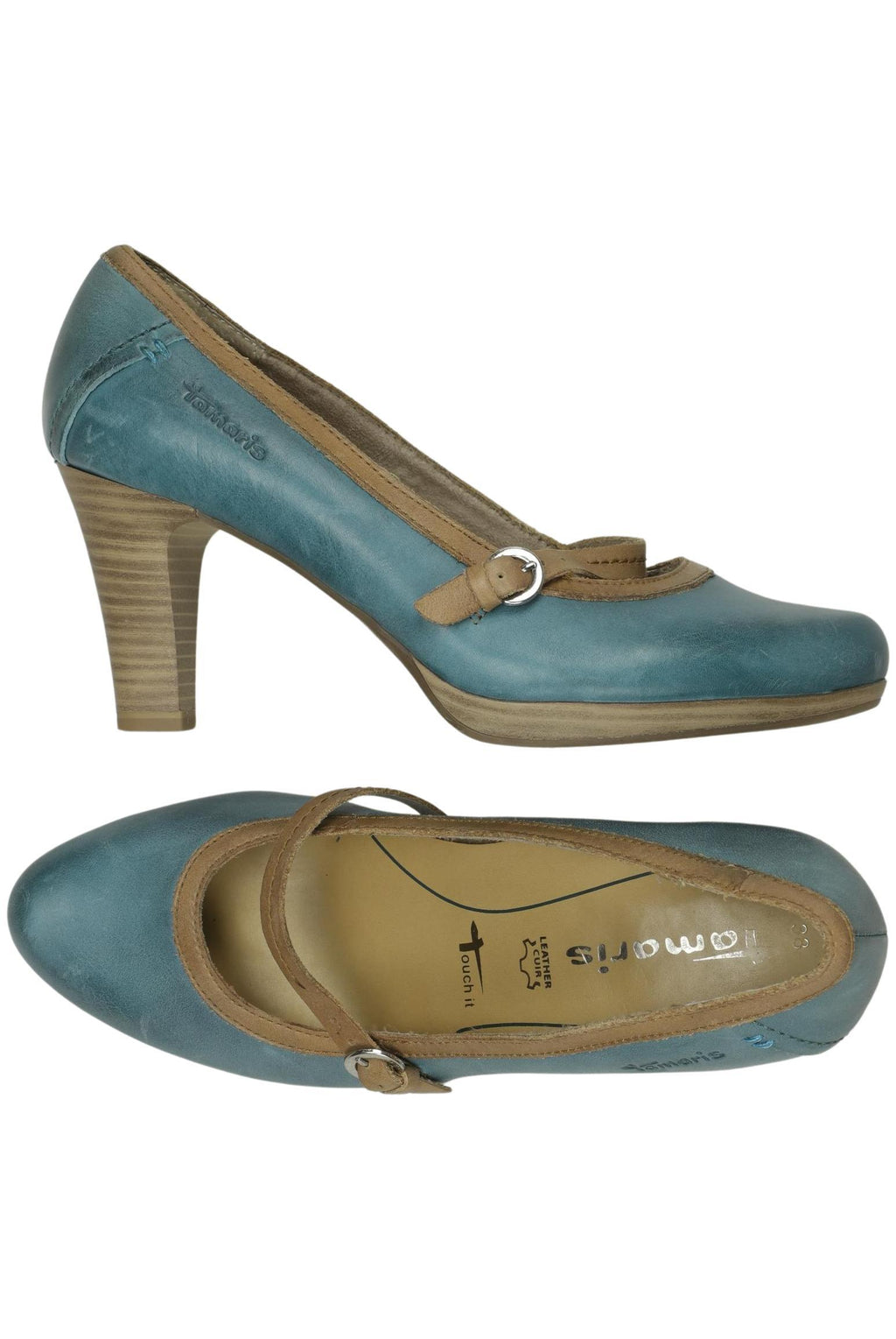 Tamaris Women's Pumps Turquoise EU 38 Leather 3