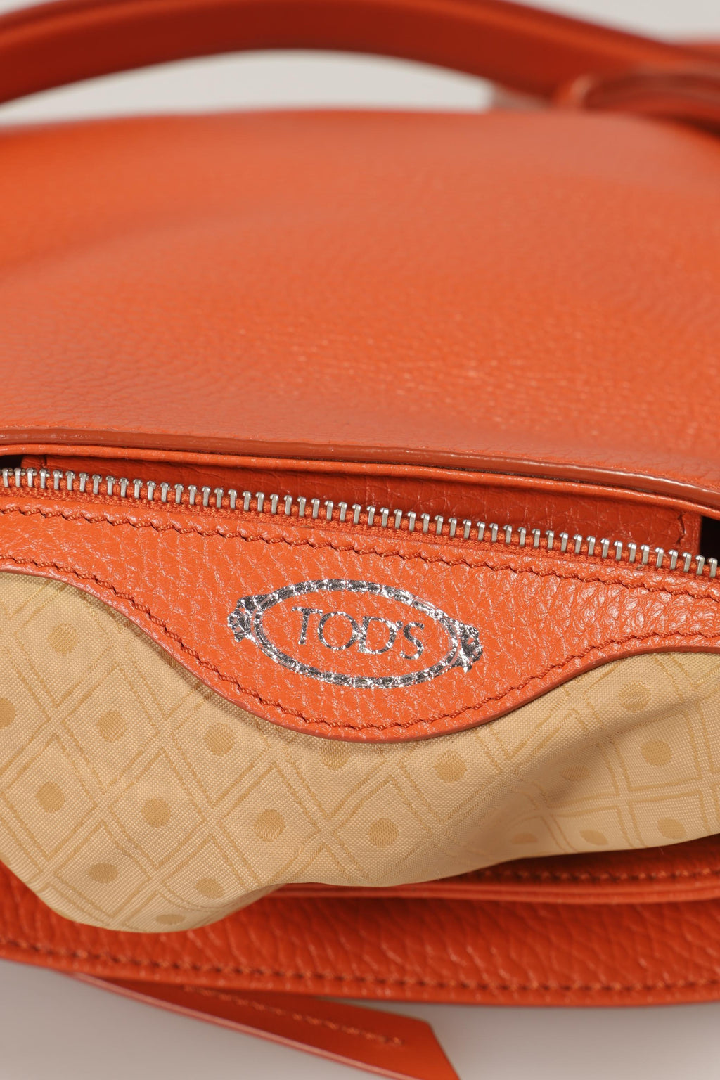 Tod's Large Leather Handbag Orange 4