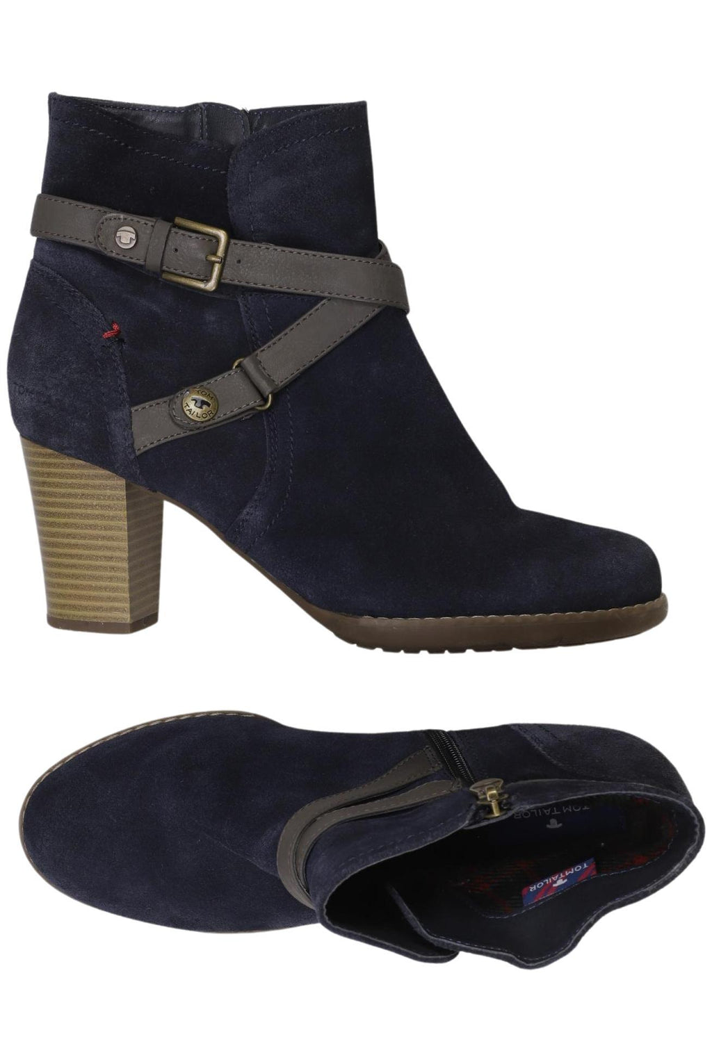 Tom Tailor Women Ankle Boots Navy Blue EU 40 Leather 2