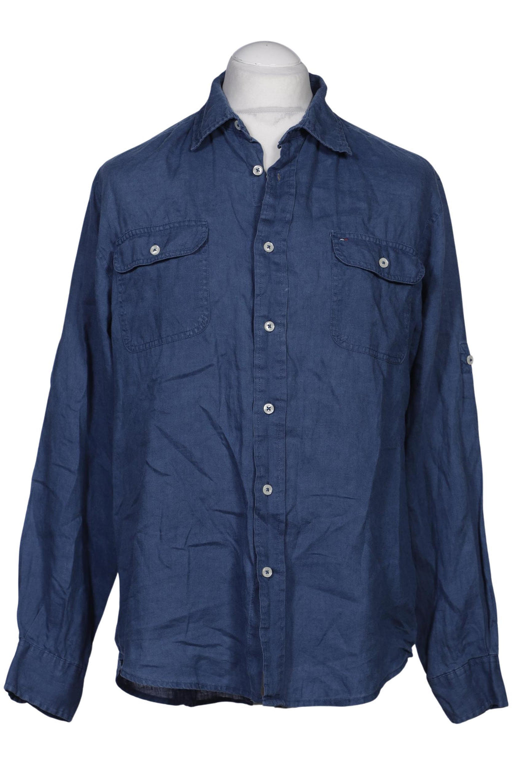 Tommy Hilfiger Men Shirt Blue M Linen 3