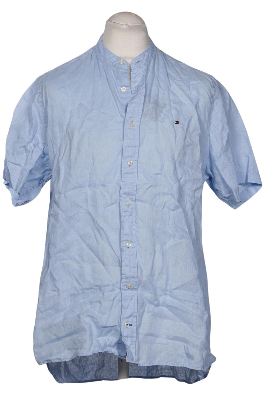 Tommy Hilfiger Herren Hemd Light Blue Linen L 7