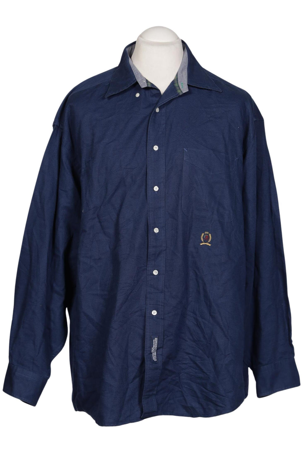 Tommy Hilfiger Herrenhemd Marineblau Baumwolle Gr. XL 2