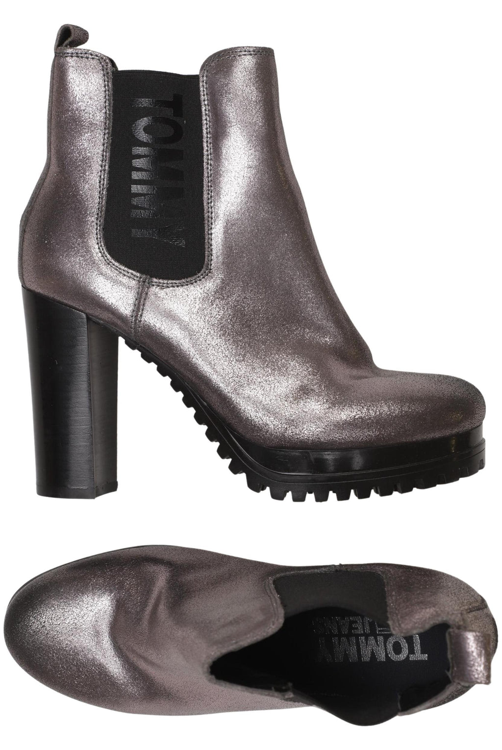 Tommy Jeans Damen Stiefelette Silber EU 38 Leder 3