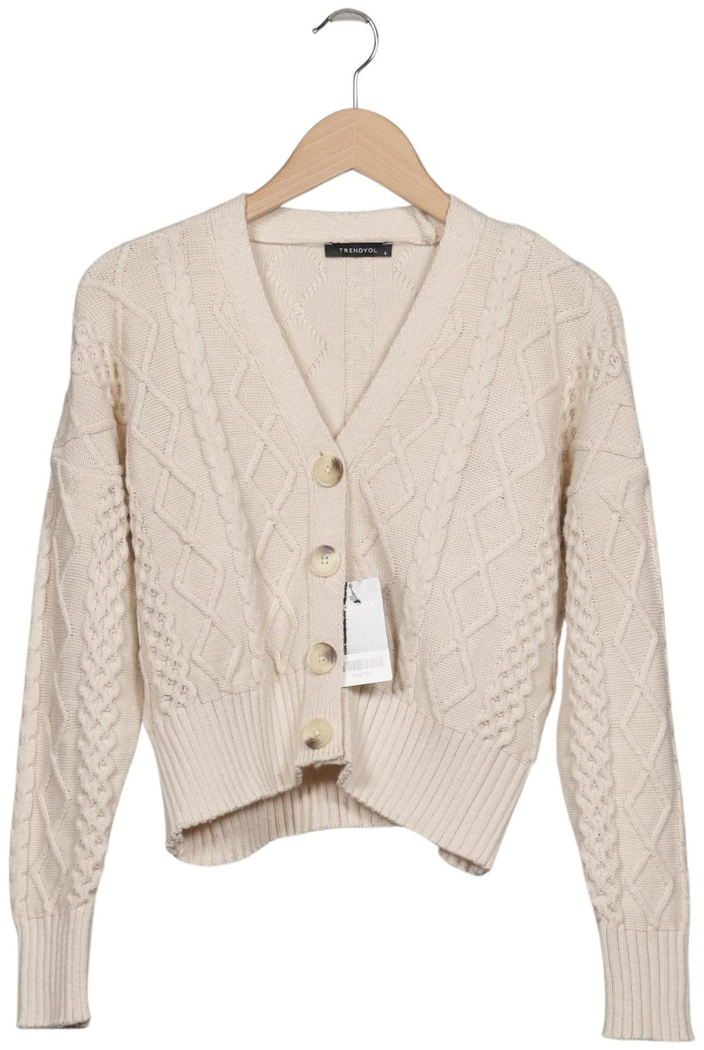 Trendyol Women's Cardigan Cream White Size S Synthetic 2