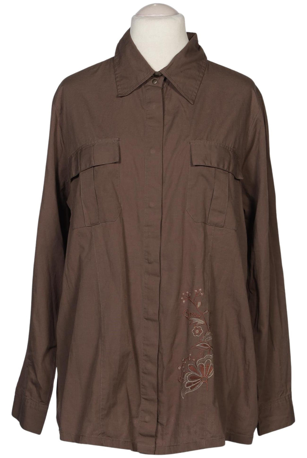 Ulla Popken Women Blouse Brown EU 50 Cotton 3