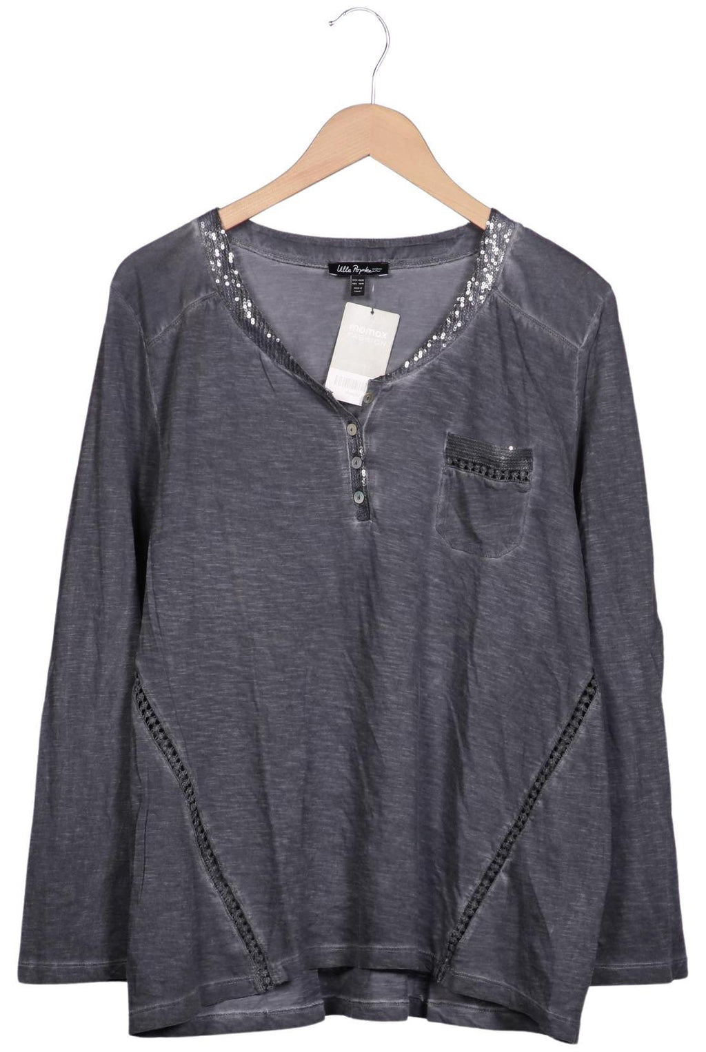 Ulla Popken Chemise Femme Manches Longues Gris EU 46 Coton Seconde Main 9