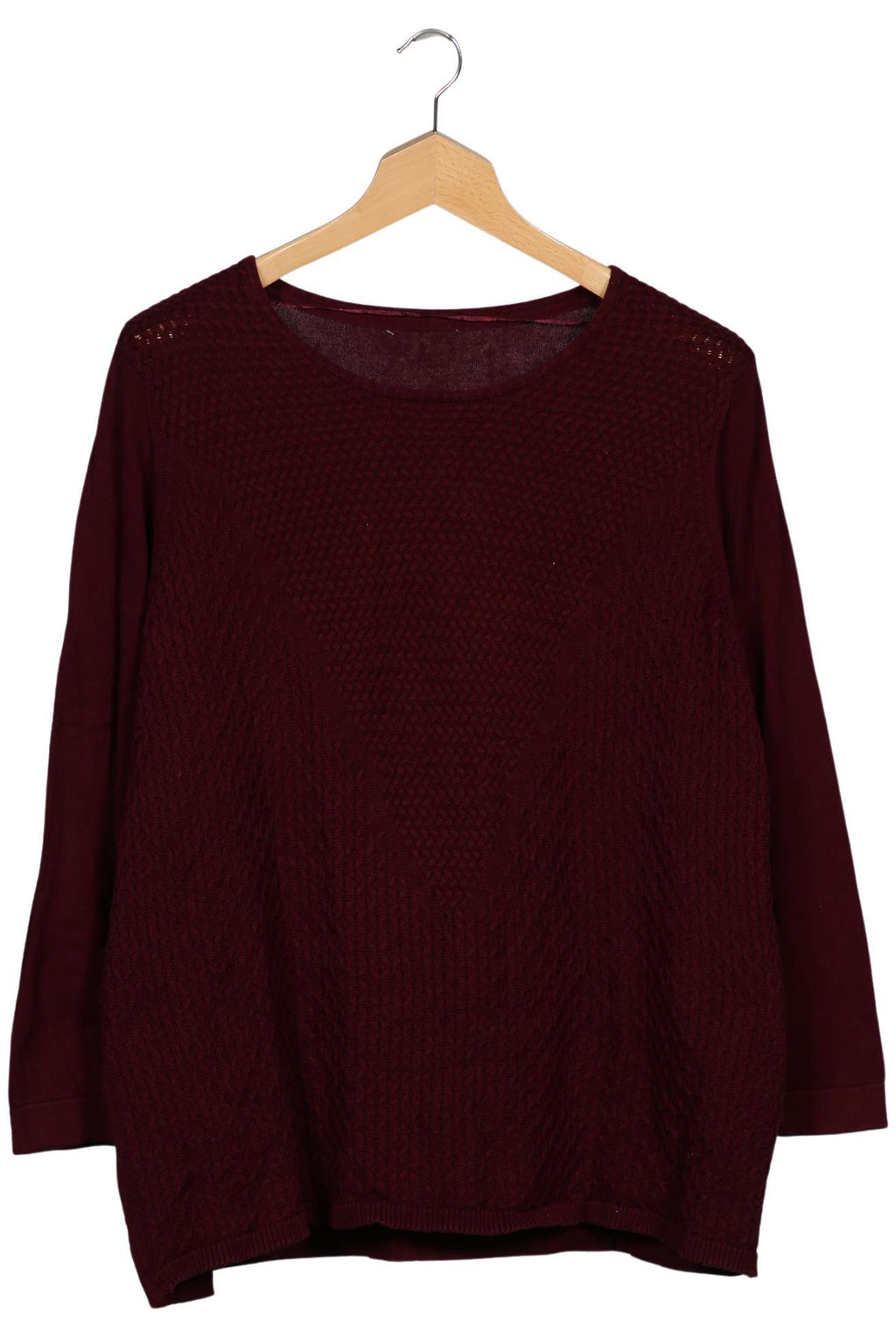 Ulla Popken Damen Pullover Bordeaux XXL Baumwolle 2
