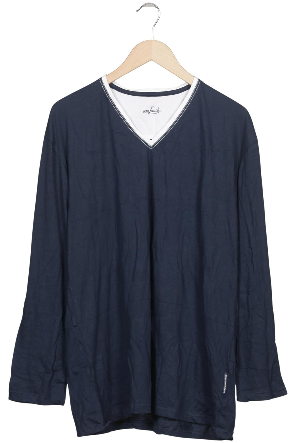 Van Laack Men Long Sleeve Shirt Navy Blue Size XL 7