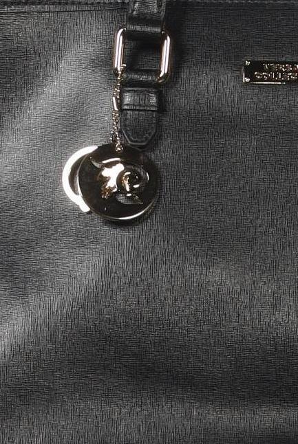 Versace Collection Large Leather Handbag Black 4