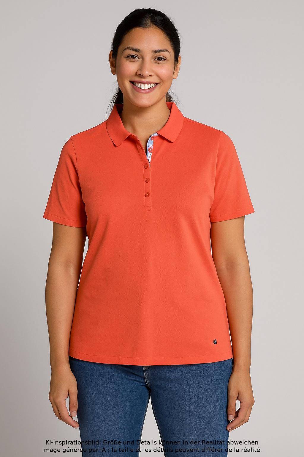 Walbusch Women's Polo Shirt Orange EU 42 Cotton 2