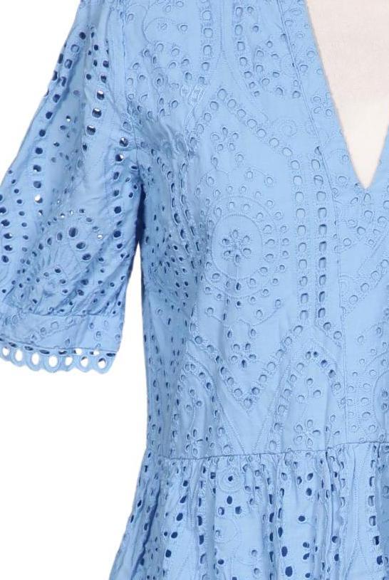 YAS Damen Dress Light Blue S Cotton 4