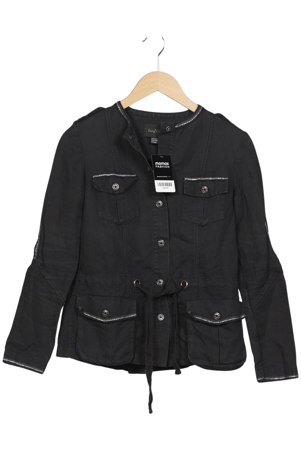 Zadig & Voltaire Women's Jacket Black EU 36 Linen Cotton 2