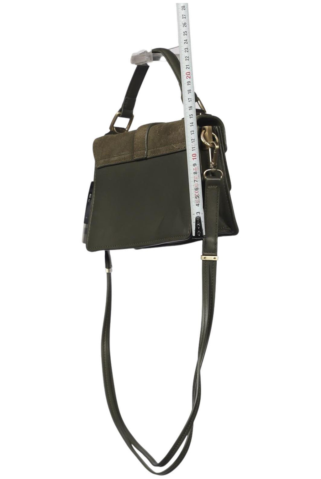 Zara Small Handbag Green Faux Leather 4