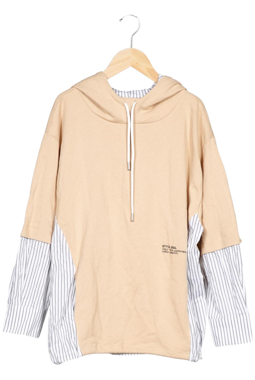 Zara Damen Kapuzenpullover Beige S 2