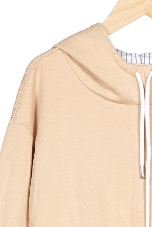 Zara Damen Kapuzenpullover Beige S 4