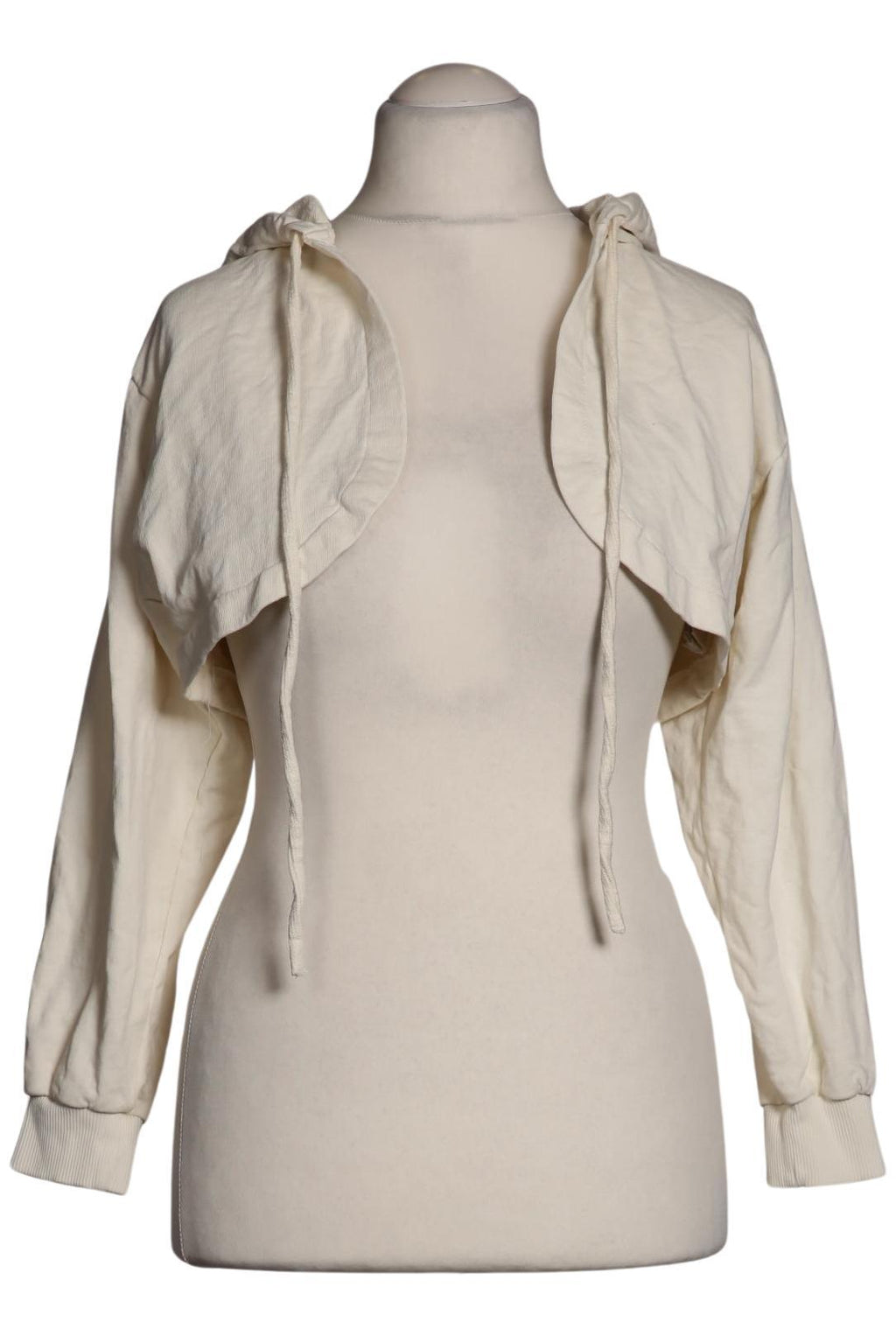 Zara Women Hoodie Cream White M Cotton 2