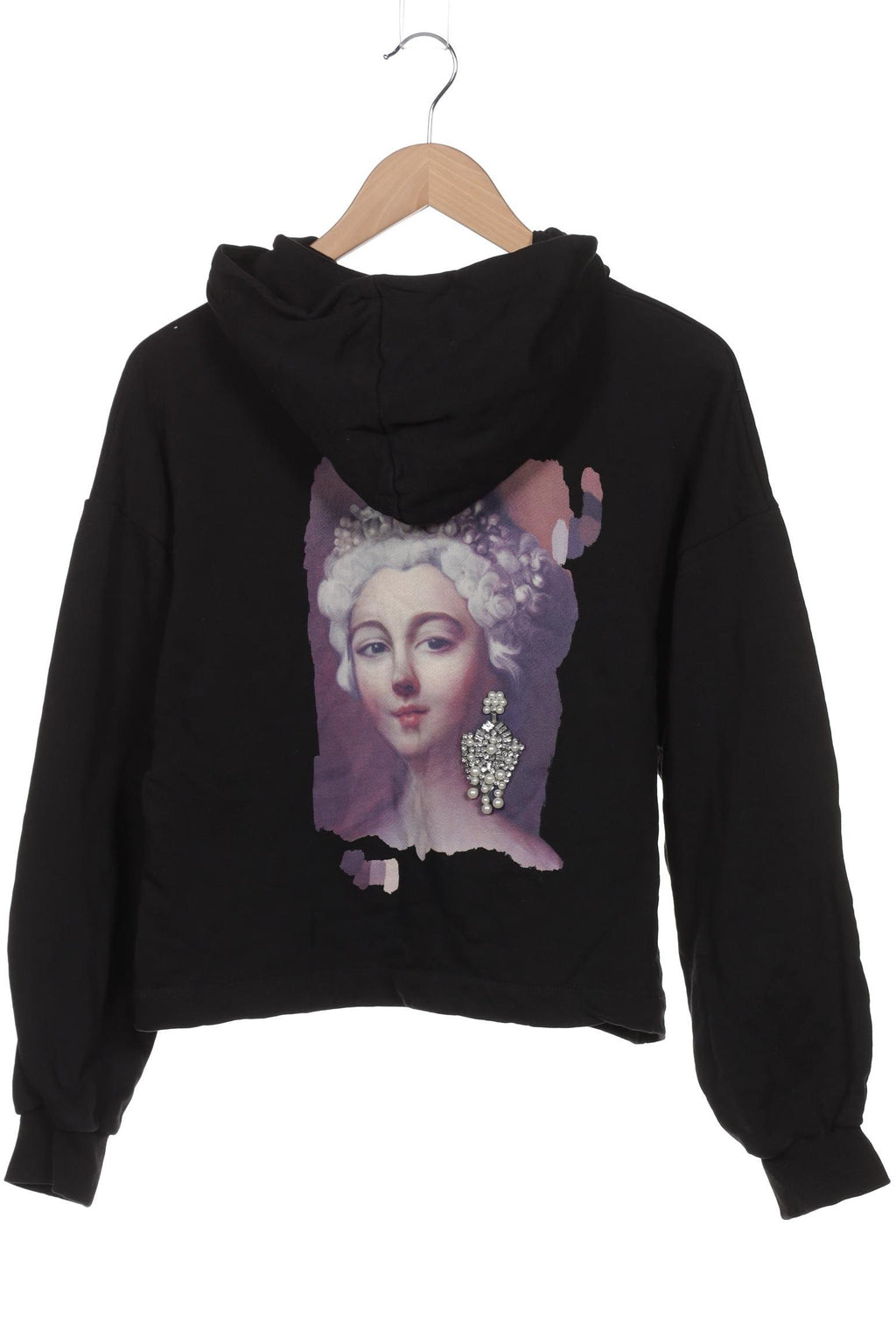 Zara Women Hoodie Black M Cotton 5