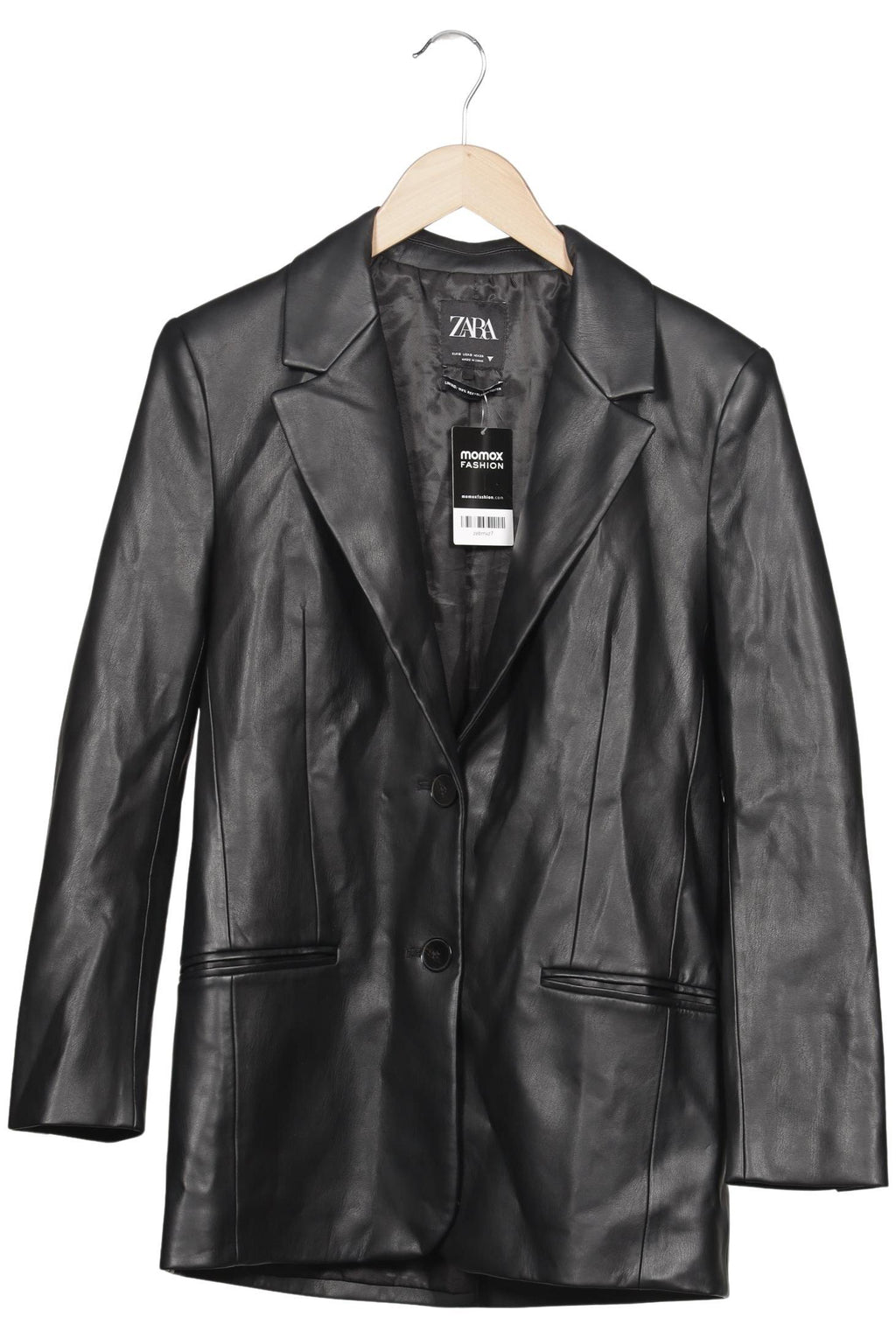 Zara Damen Mantel Schwarz Größe S Kunstleder 7