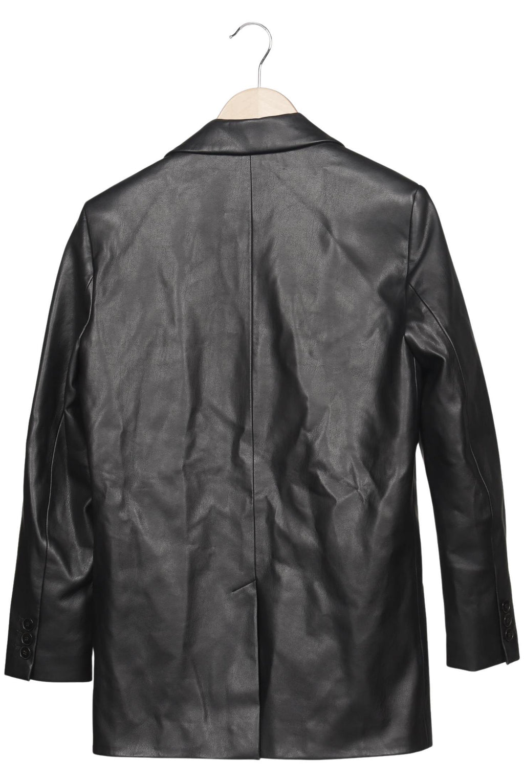 Zara Damen Mantel Schwarz Größe S Kunstleder 8