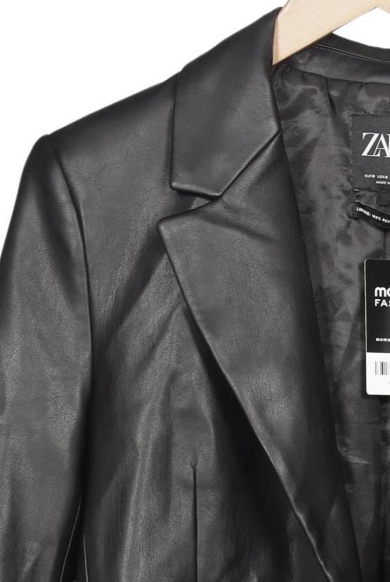 Zara Damen Mantel Schwarz Größe S Kunstleder 9