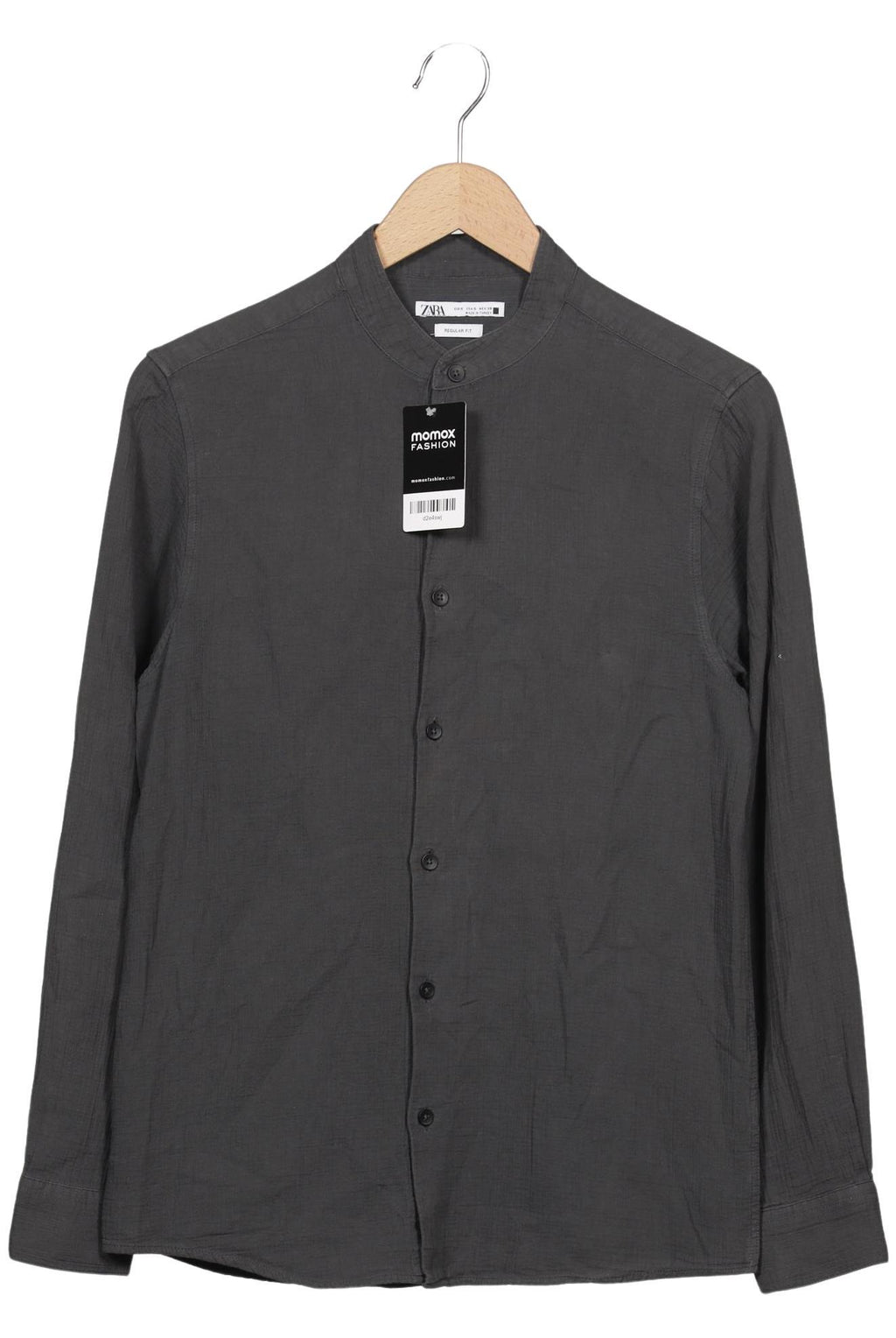 Zara Men Shirt Gray Cotton Size S 2