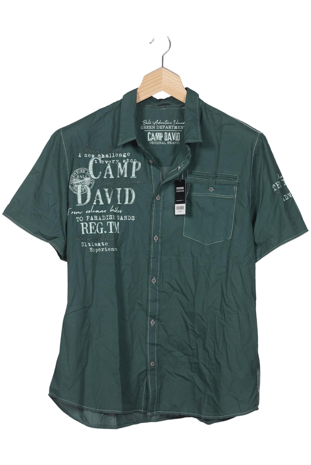 hemd david camp Camp David Grün Hemd Herren 4XL Second Hand
