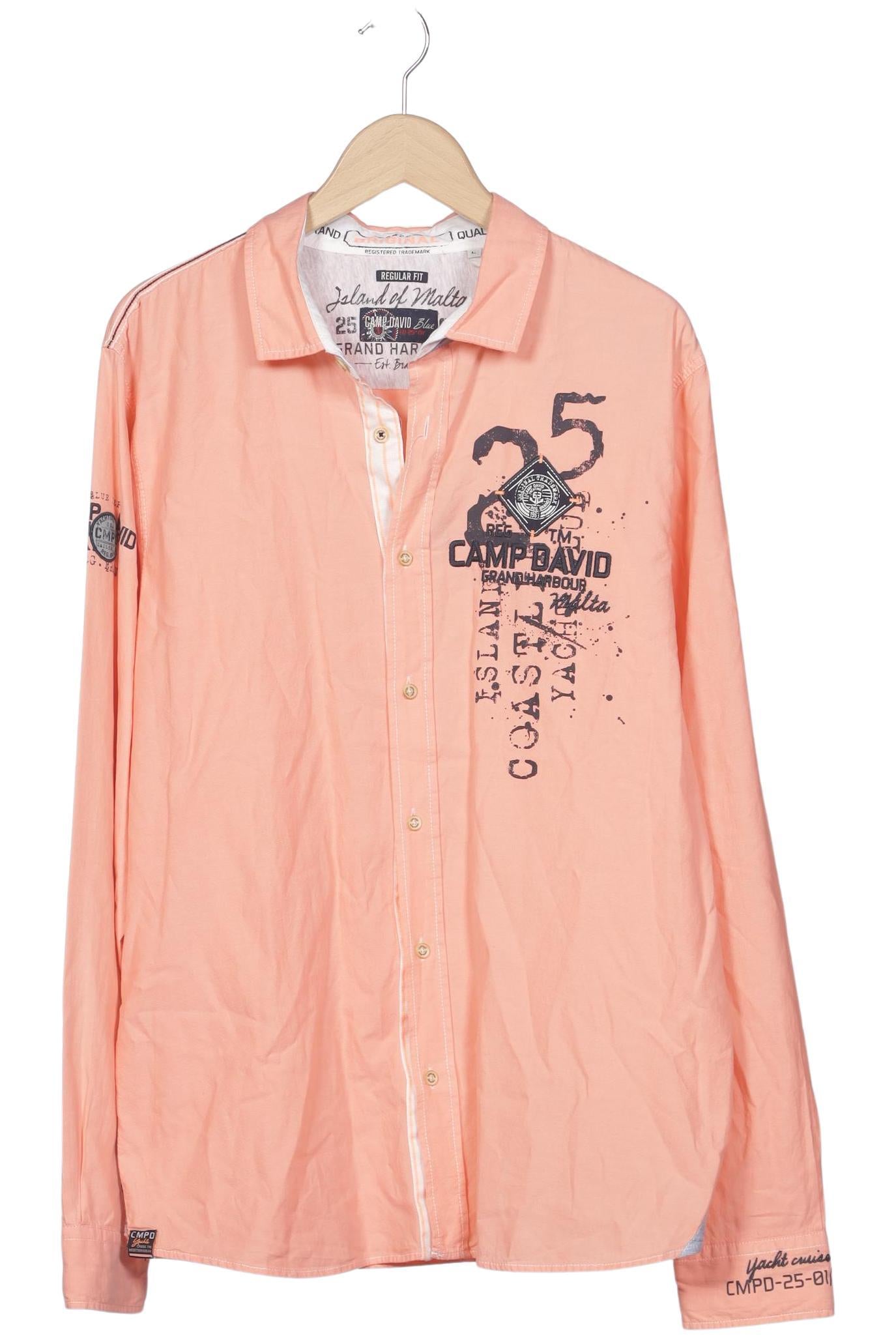 Camp David Orange Hemd Herren L Second Hand