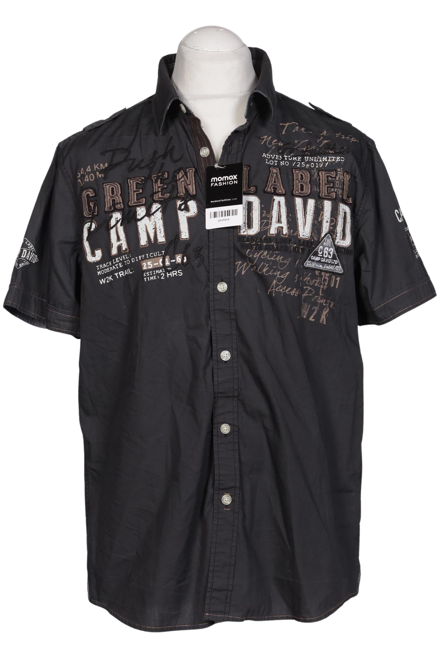Camp David Schwarz Hemd Herren L Second Hand