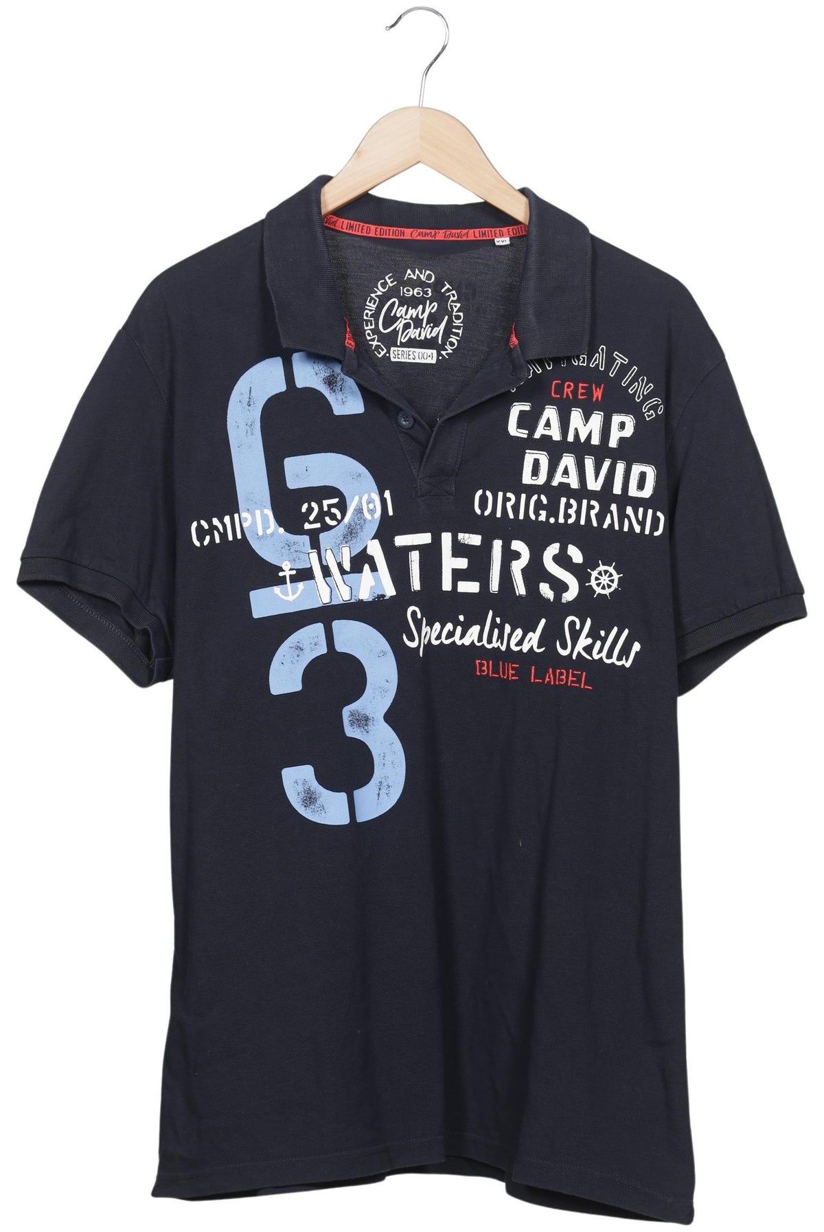 camp david t-shirt herren sale Marineblau Poloshirt XXL Second Hand Primärfarbe:Damson Camping Les Baleines - member:49775944663208:4000