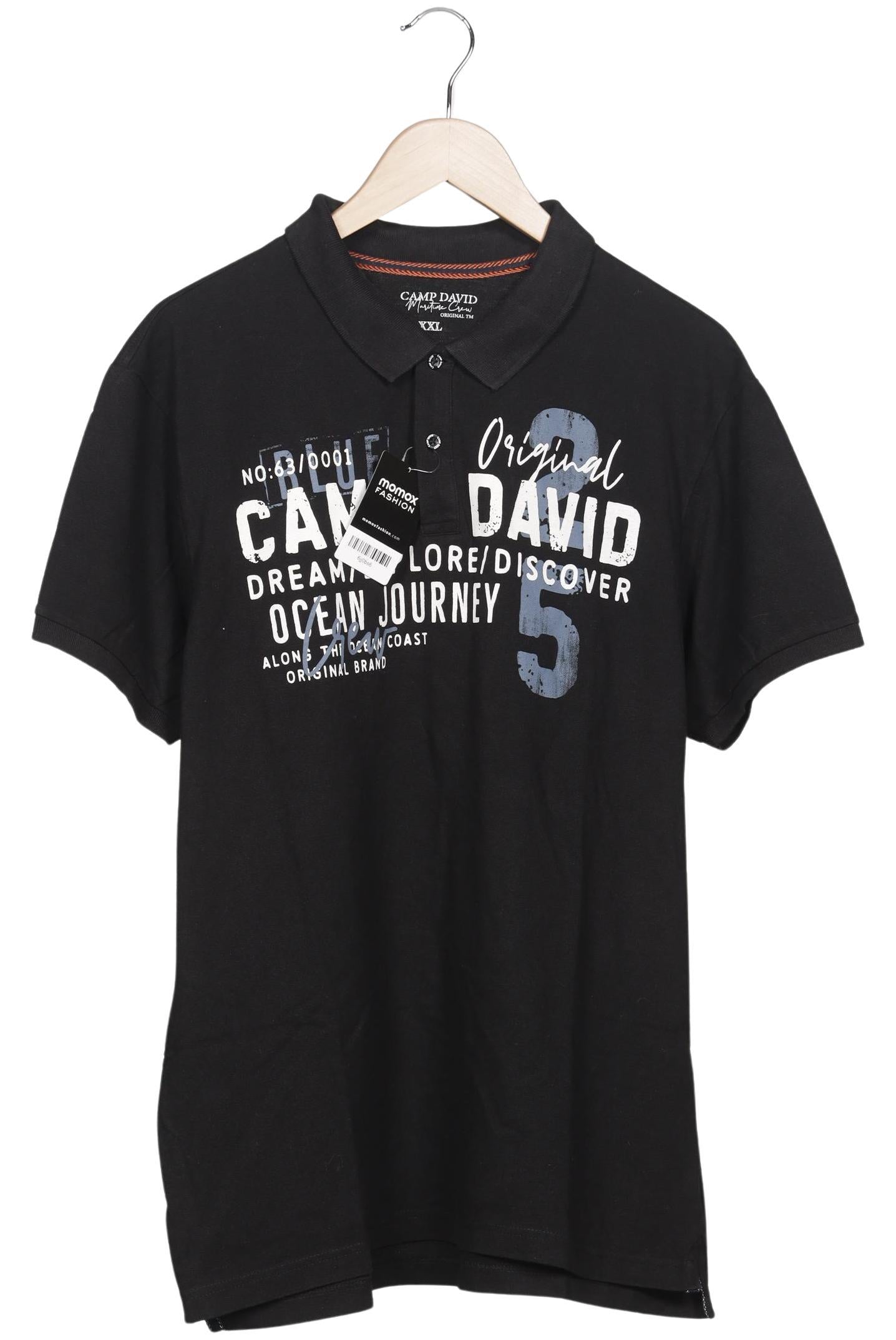 Camp David Schwarz Poloshirt Herren XXL Second Hand