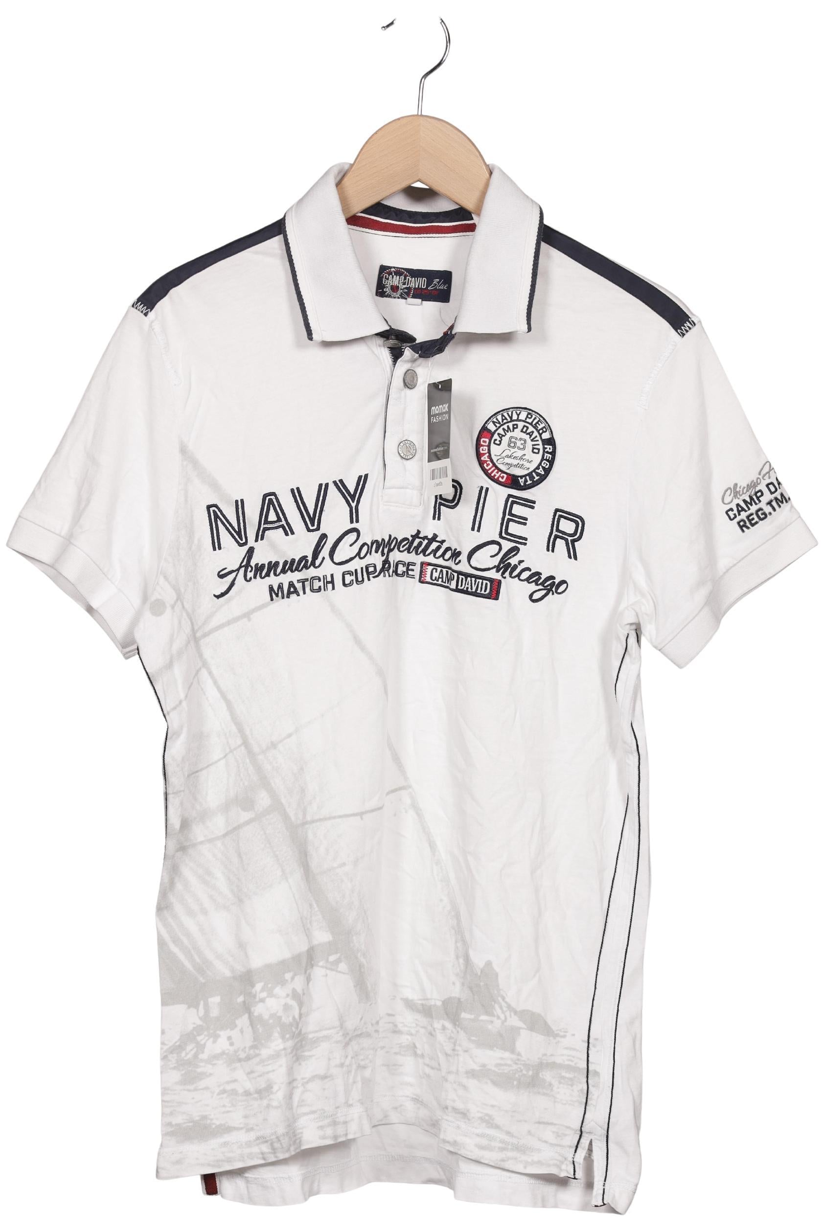 Camp David Weiß Poloshirt Herren M Second Hand