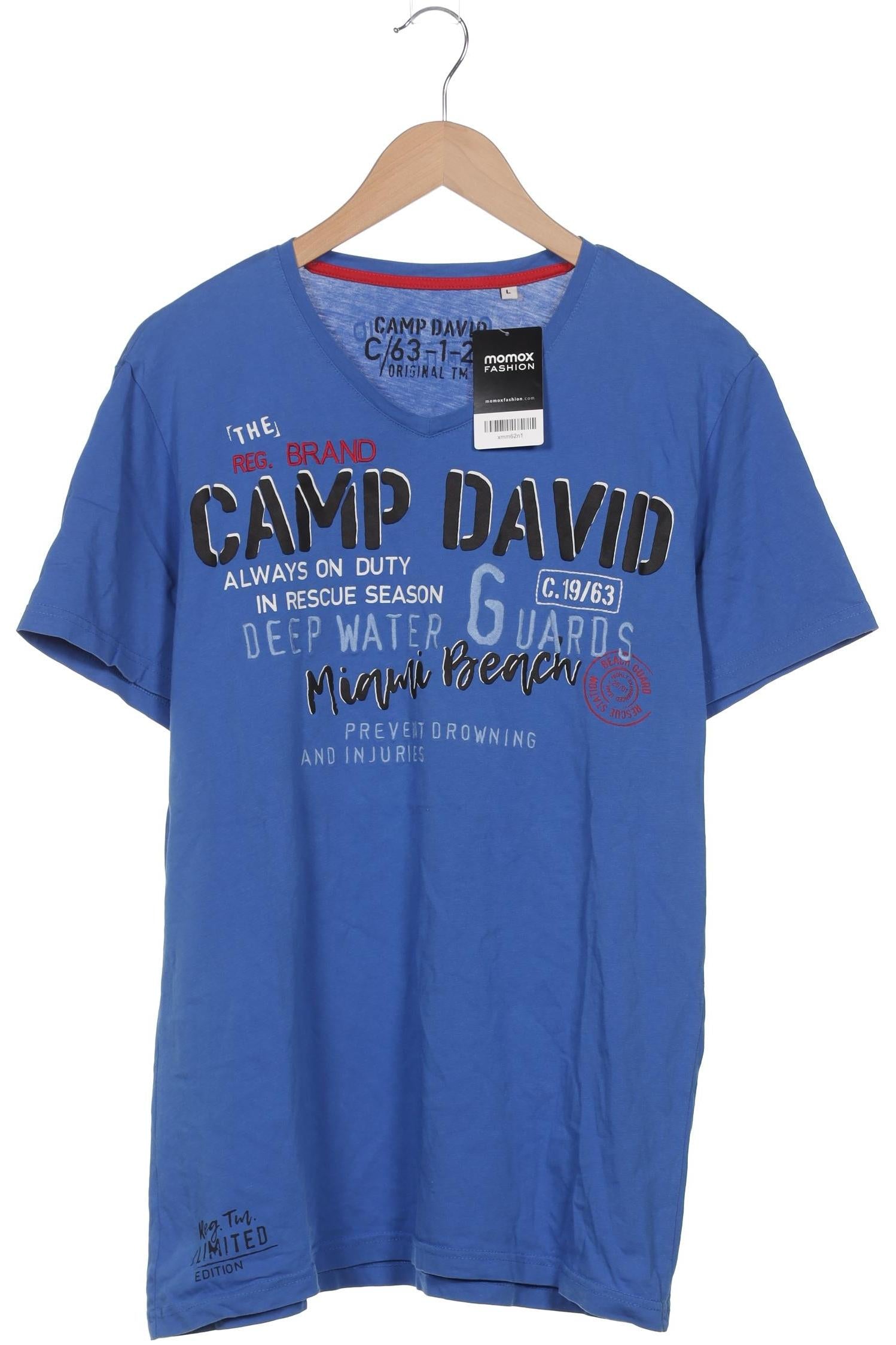 Camp David Blau T-Shirt Herren L Second Hand